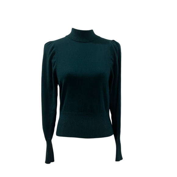 Qty 2 blue and Green Express knit mock neck bishop sleeve sweater sweaters S - Picture 4 of 7